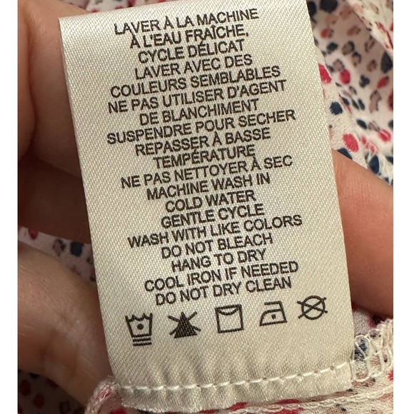 Rachel Zoe confetti print mock neck front tie blouse size XS - Picture 5 of 11